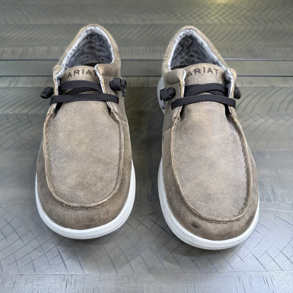 Ariat Hilo Brown Bomber Men's Sz 10 / 43 Moccasin Shoes Brown Slip On Boat Shoes